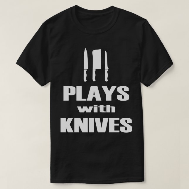 Camiseta Juega con Knives Funny Chef Cocinando Cocina Cocin (Diseño del anverso)