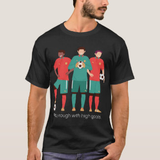 Camiseta Juega duro con fútbol de goles altos