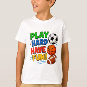 Camiseta 🎮 Juega Duro Diviértete Regalo para Niños ⭐