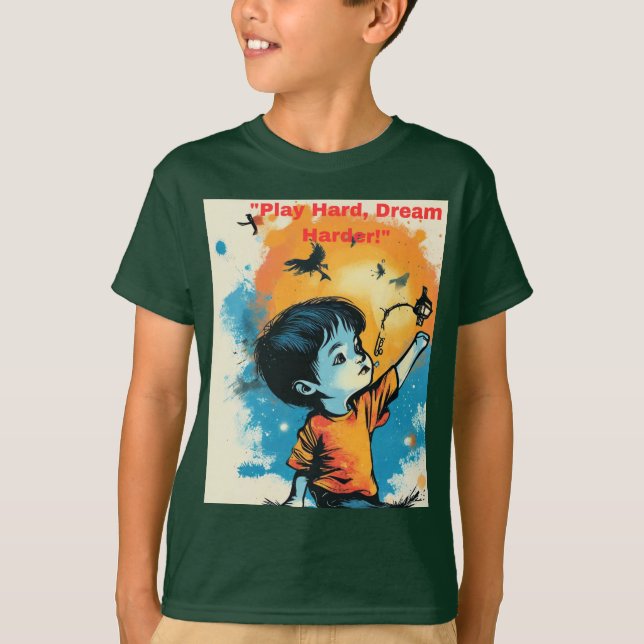 Camiseta "¡Juega duro, sueña más!" (Anverso)