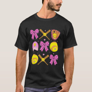 Camiseta Juega Mama Bow Cute Softball Mom Women Game Da