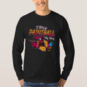Camiseta Juego a paintball con salpicaduras de pintura colo