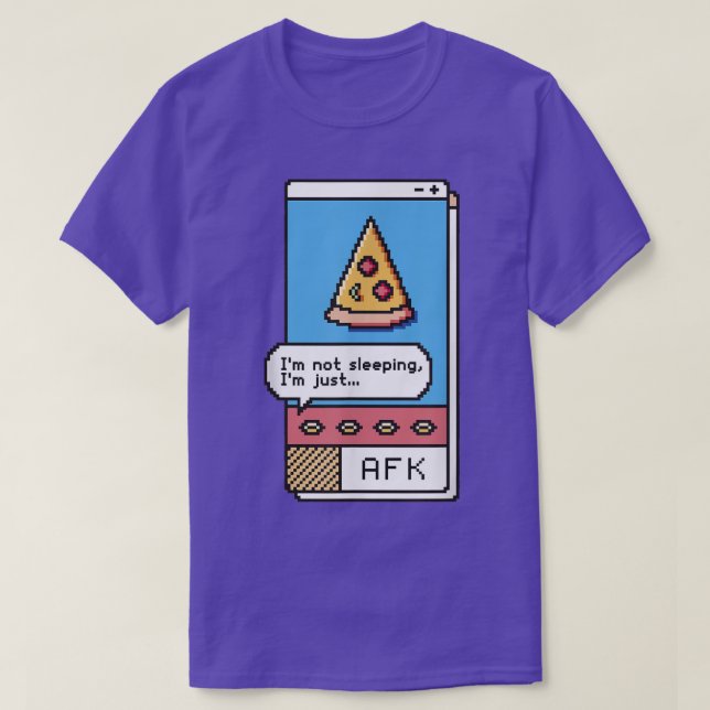 Camiseta Juego Afk Gaming Pizza Gamer Videogame T-Shirt (Diseño del anverso)