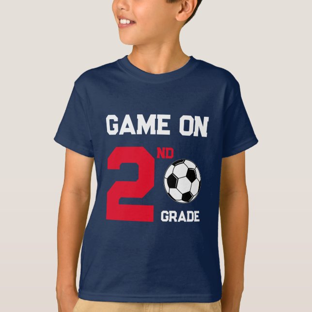 Camiseta Juego al fútbol de regreso a la escuela, añadir gr (Anverso)