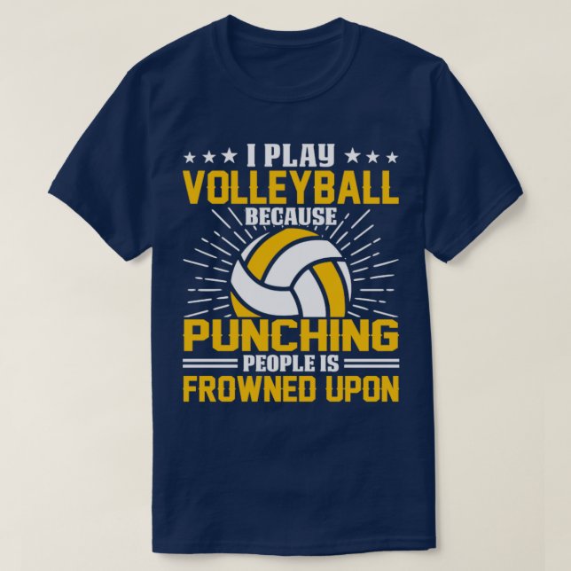 Camiseta Juego Al Voleibol Porque Golpear A La Gente Es Frí (Diseño del anverso)
