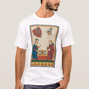 Camiseta Juego Backgammon, Arte Medieval del Siglo XIV
