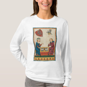 Camiseta Juego Backgammon, Arte Medieval del Siglo XIV