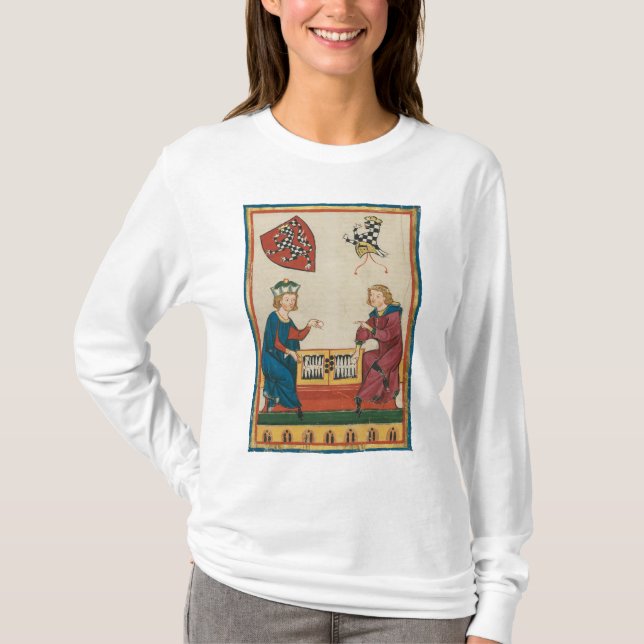 Camiseta Juego Backgammon, Arte Medieval del Siglo XIV (Anverso)