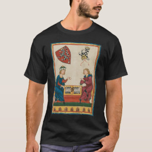 Camiseta Juego Backgammon, Arte Medieval del Siglo XIV