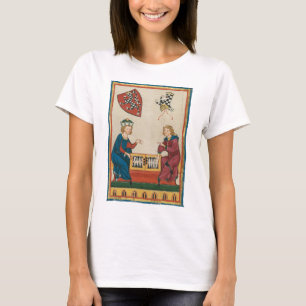 Camiseta Juego Backgammon, Arte Medieval del Siglo XIV