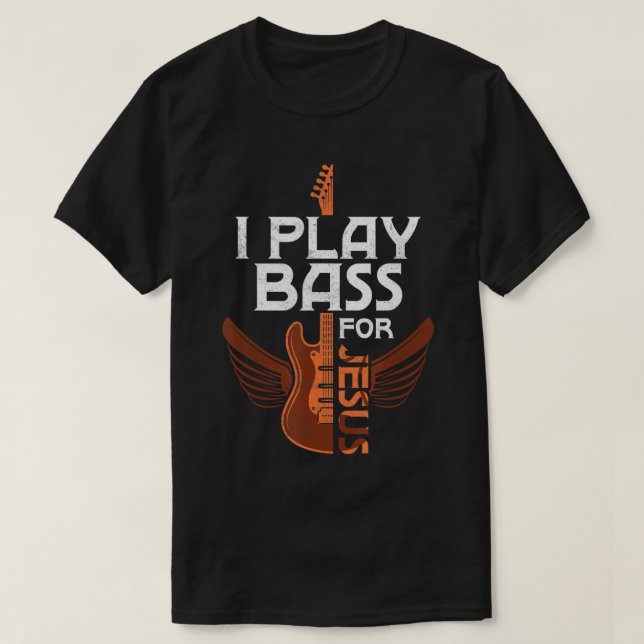 Camiseta Juego Bass Para El Músico De Guitarra De Jesús T-S (Diseño del anverso)