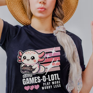 Camiseta Juego certificado-o-lol Cute Axolotl Gaming
