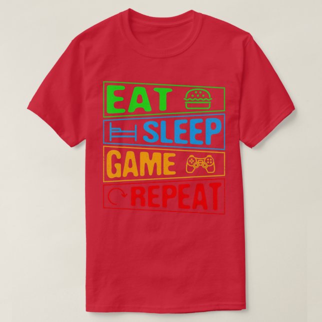 Camiseta Juego Comer juego de sueño Repetición de regalo Ví (Diseño del anverso)
