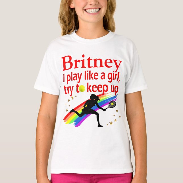 CAMISETA JUEGO COMO UN CHICA PERSONALIZA AL TENIS EN CAMISE (Anverso)