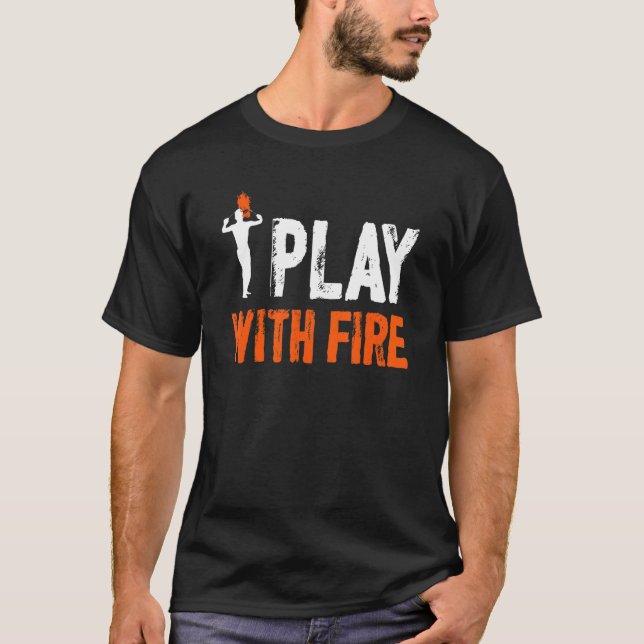 Camiseta Juego Con El Incendio Comedor De Fuego (Anverso)