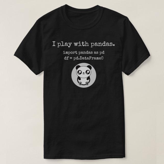 Camiseta Juego con pandas python programando datos científi (Diseño del anverso)