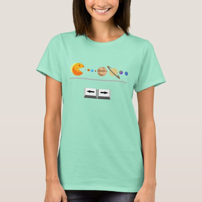 Camiseta Juego con planetas graciosos T-Shirt (Anverso)