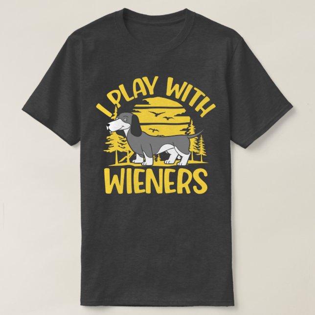 Camiseta Juego Con Wieners Divertidos Dachshunds (Diseño del anverso)