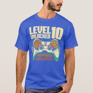 Camiseta Juego Cumpleaños 10 años Jugador Nivel 10 Desbloqu