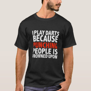 Camiseta Juego dardos golpeando a la gente con el ceño sobr