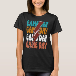 Camiseta Juego Day Football Lightning Bolt Groovy Team Spo