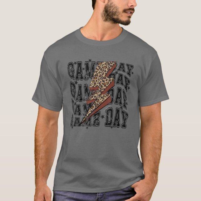 Camiseta Juego Day Fútbol Leopard Lightning Bolt (Anverso)