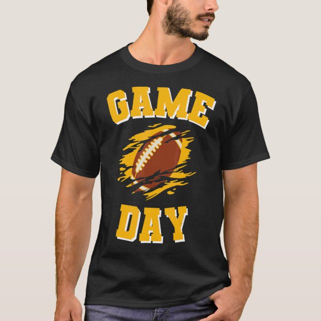 Camiseta Juego Day Kick off Football Black and Yellow Team  (Anverso)
