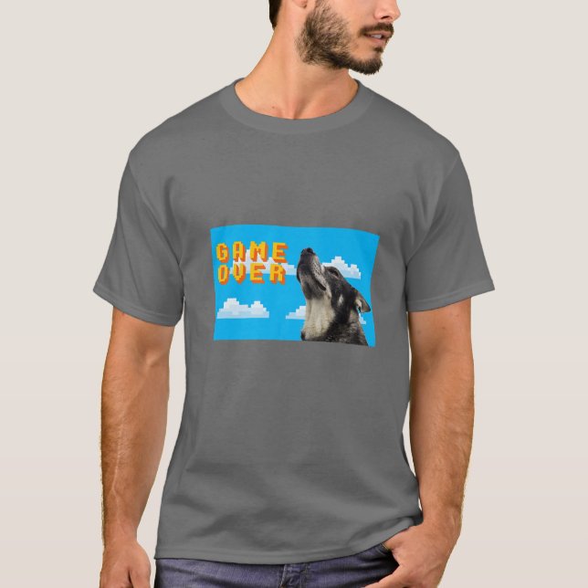 Camiseta Juego de 8 bits sobre elkhound noruego (Anverso)