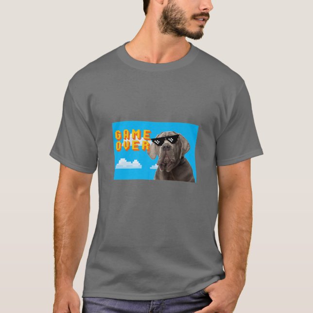 Camiseta Juego de 8 bits sobre la mastiff neopolitana (Anverso)