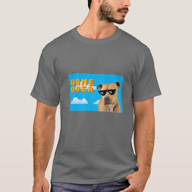 Camiseta Juego de 8 bits sobre Pitbull (Anverso)