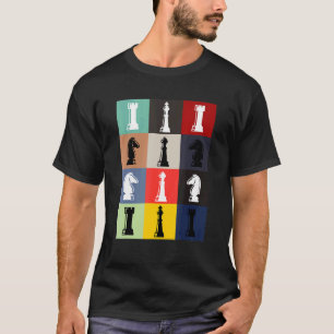 Camiseta Juego de ajedrez al estilo de arte pop de tablero 
