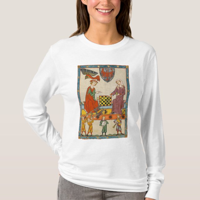 Camiseta Juego de Ajedrez Codex Manesse siglo XIV (Anverso)
