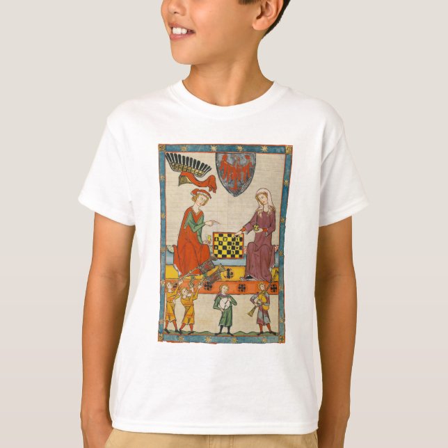 Camiseta Juego de Ajedrez Codex Manesse siglo XIV (Anverso)