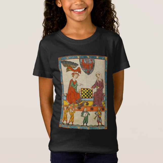Camiseta Juego de Ajedrez Codex Manesse siglo XIV (Anverso)