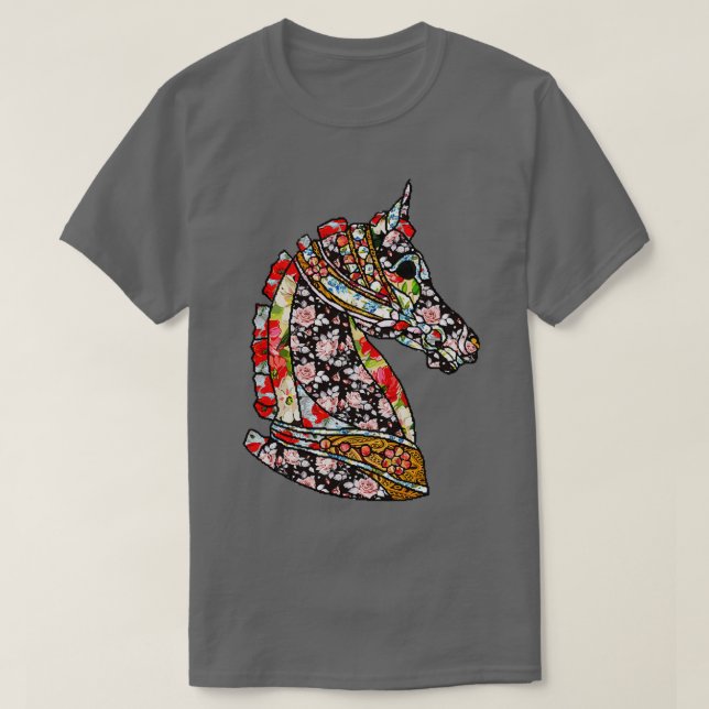 Camiseta juego de ajedrez de cabeza de caballo (Diseño del anverso)