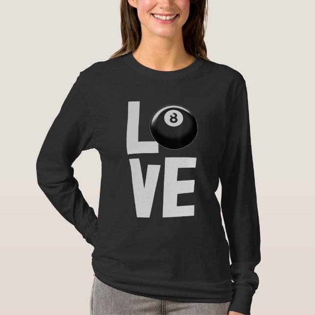 Camiseta Juego De Amor S Billiards Player Tees Men Game (Anverso)