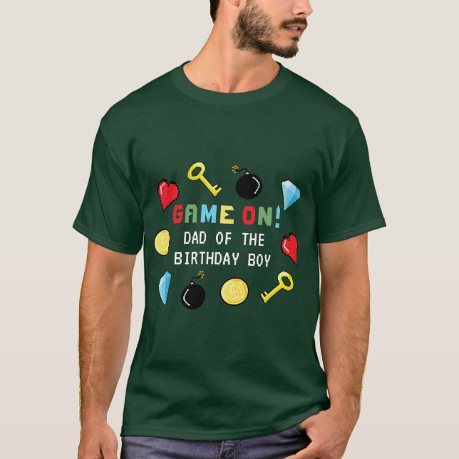 Camiseta Juego de arcada de píxeles Nivel de los niños Cump (Anverso)