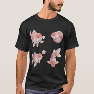 Camiseta Juego de arte de pez dorado blanco rosa lindo