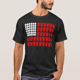 Camiseta Juego de bebida de bandera de Beer Pong para famil