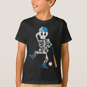 Camiseta Juego de Béisbol Vintage Skeleton Halloween