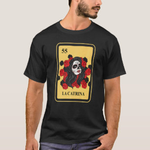 Camiseta Juego de Bingo de La Catrina Mexicana Tradicional