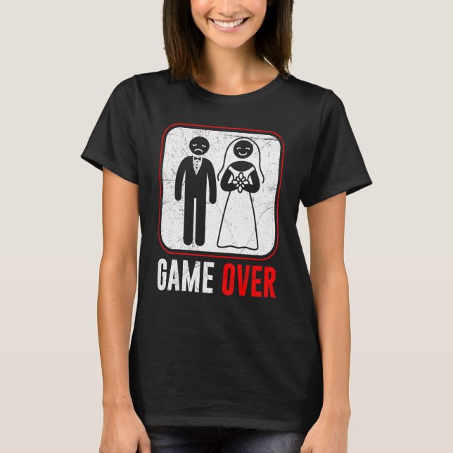 Camiseta Juego de Bodas Sobre el Novio Despedida de Soltero (Anverso)