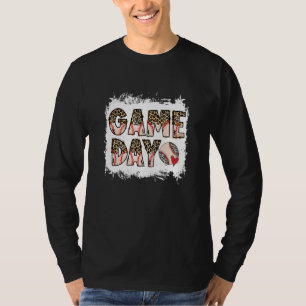Camiseta Juego de bolas blanqueadas Día Vibes Heart Leopard