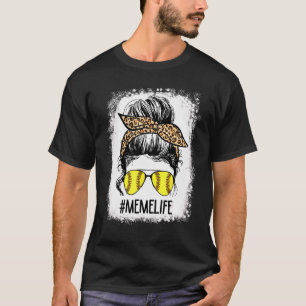Camiseta Juego de bolas blanqueadas Meme Life Leopard Messy