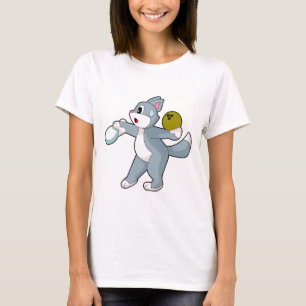 Camiseta Juego de bolos con gato Bola de bolos Bolos
