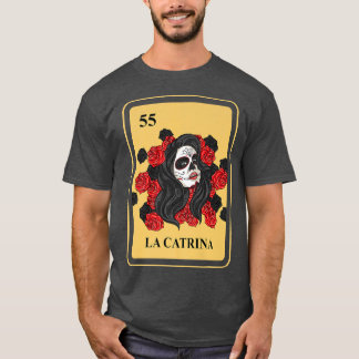 Camiseta Juego de cartas de bingo La Catrina mexicano Hal t
