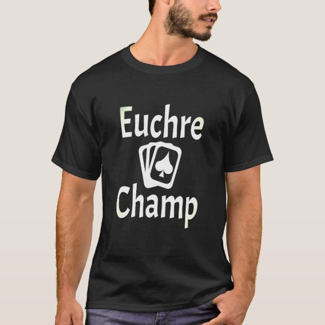 Camiseta Juego de cartas de campeón Euchre (Anverso)