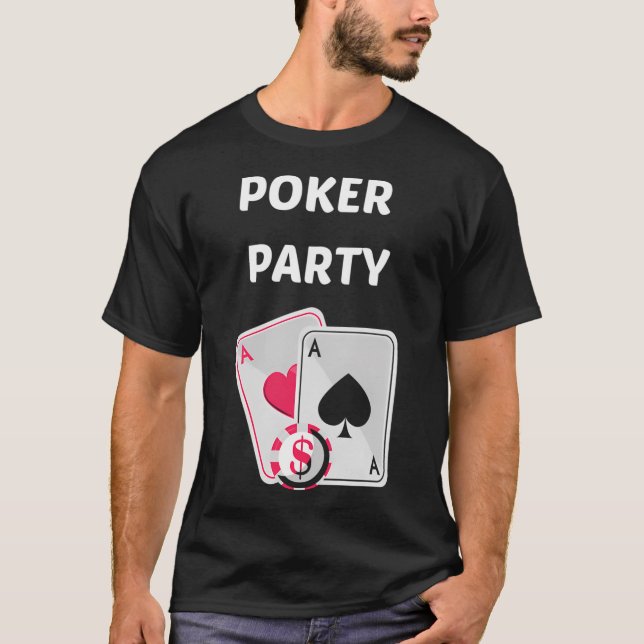 Camiseta Juego de Cartas de Fiesta de Póquer (Anverso)