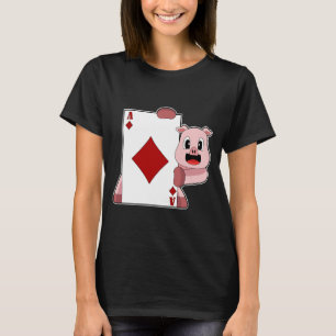 Camiseta Juego de cartas de Póquer de Pig Poker