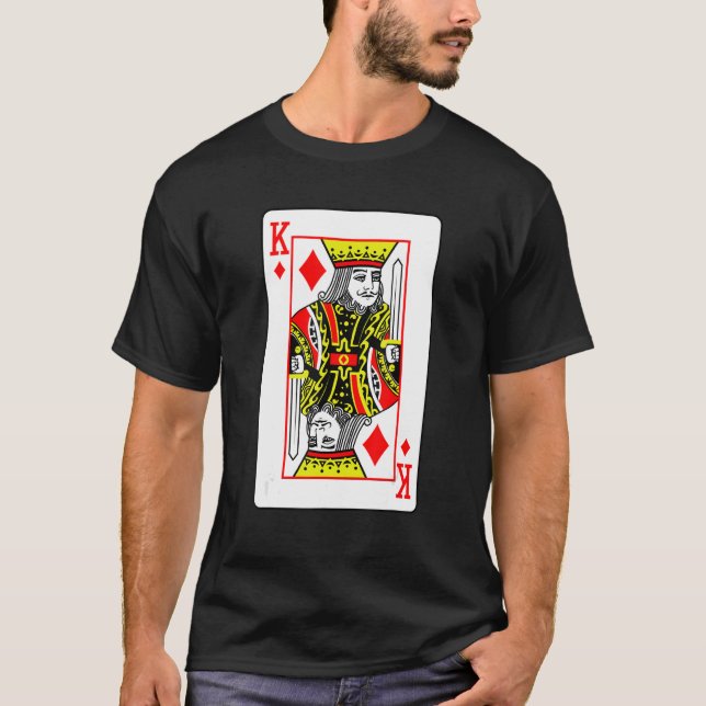 Camiseta Juego de cartas de póquer Rey de Diamantes Bl (Anverso)